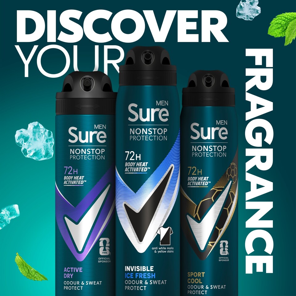 image 1 of Sure Men Invisible Ice Fresh 72h Nonstop Protection Antiperspirant Deodorant 250ml