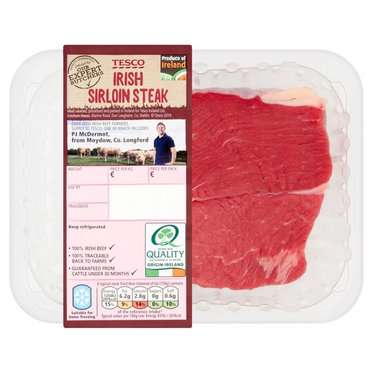 Tesco Irish Sirloin Steak 190g Tesco Groceries