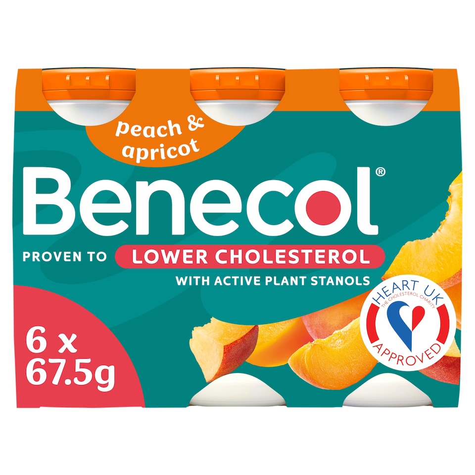 image 1 of Benecol Peach & Apricot No Added Sugar 6 x 67.5g