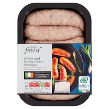 Tesco Finest 6 Pork And Spring Onion Sausages 454G
