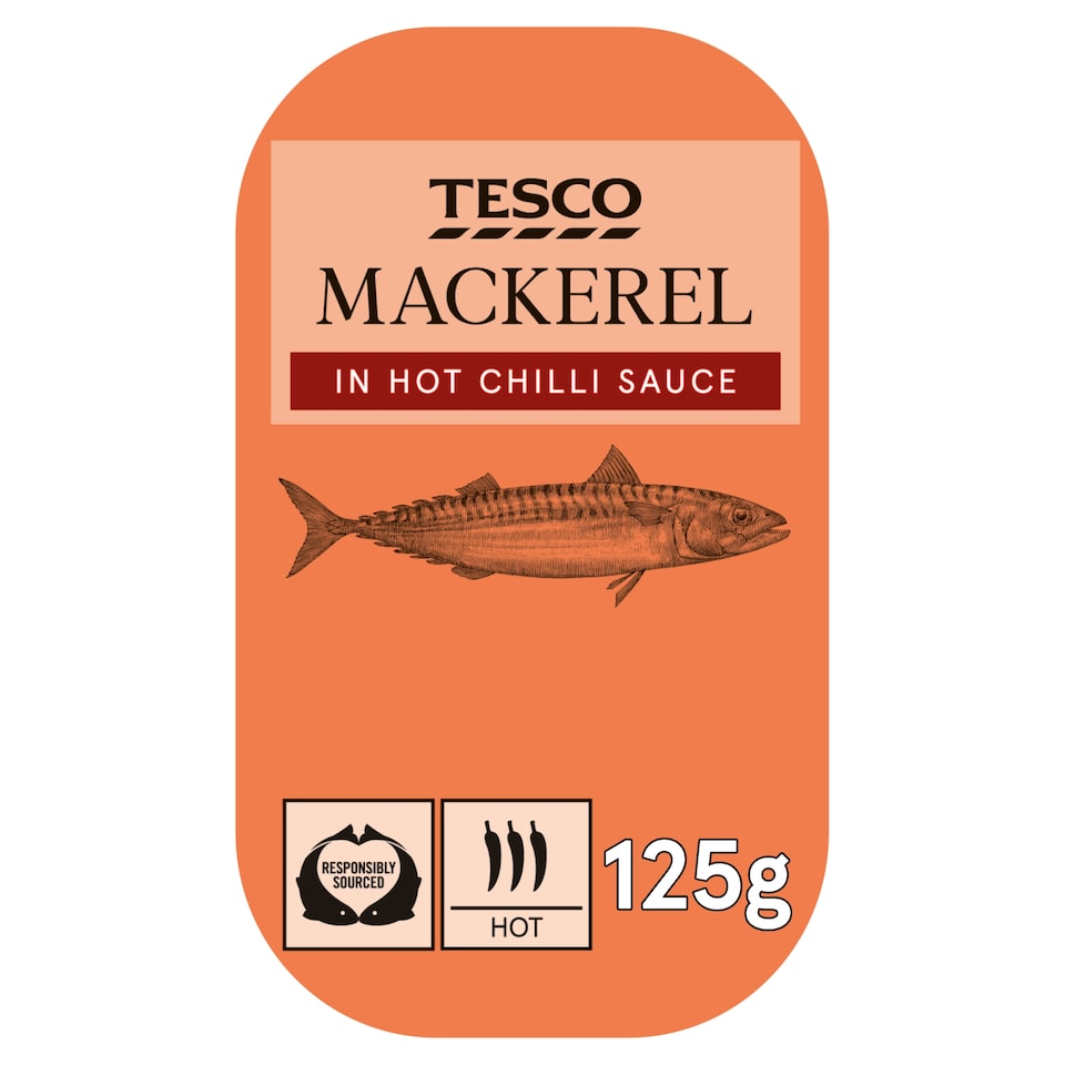 Tesco Mackerel In Hot Sauce 125G