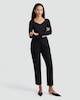 image 1 of F&F Polyamide Long Sleeved Wrap Top in Black
