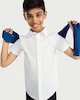 image 1 of F&F School Boys 3-Pack Slim Fit Short Sleeved Shirts in White