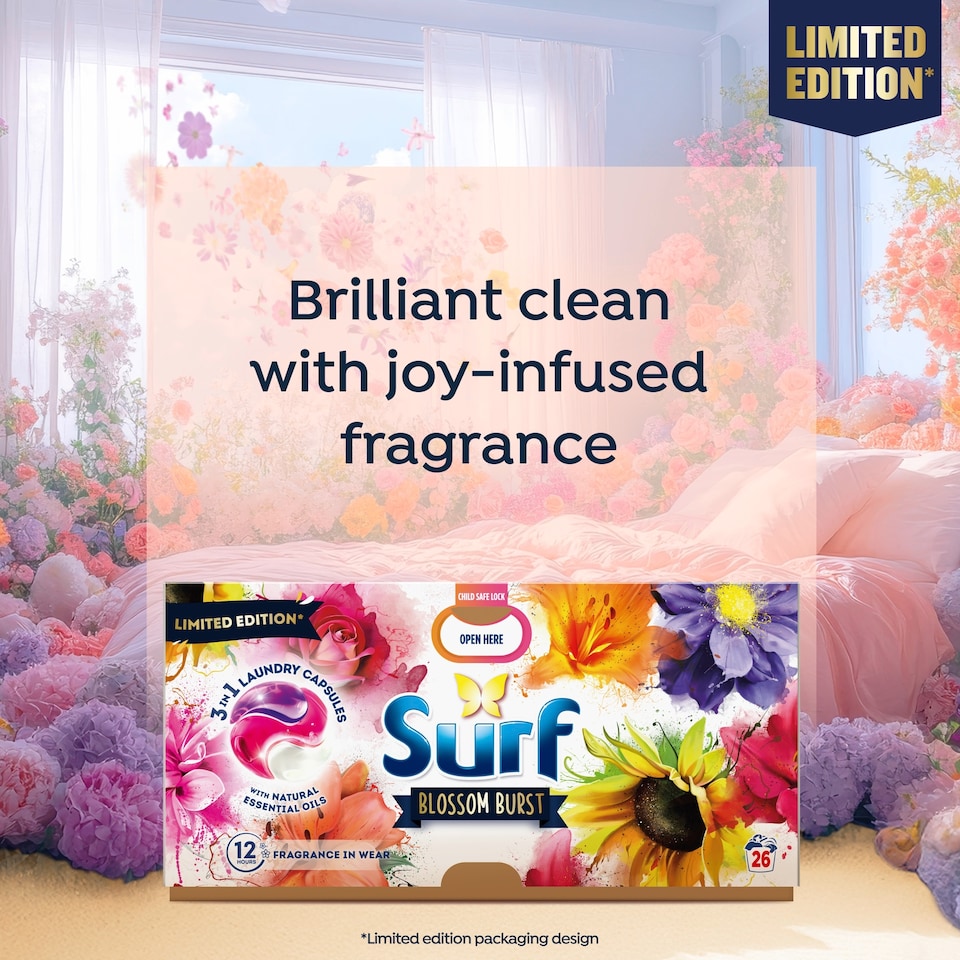 image 1 of Surf 3 in 1 Blossom Burst Laundry Capsules 26 Washes 449g