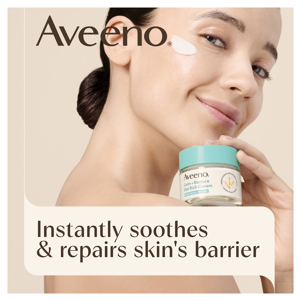 image 1 of Aveeno Face Calm + Restore Oat Rich Cream 50ml
