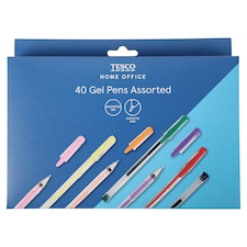 Tesco Gel Pen Set Asstd 40 Pack