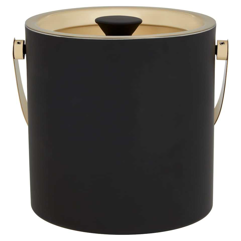 Fox & Ivy Black And Gold Deco Ice Bucket