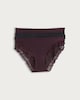image 4 of F&F 3-Pack Lace Trim High Leg Knickers  in Multi
