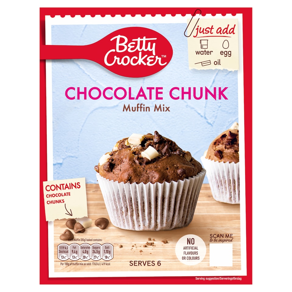 image 1 of Betty Crocker Chocolate Chunk Muffin Mix 335G