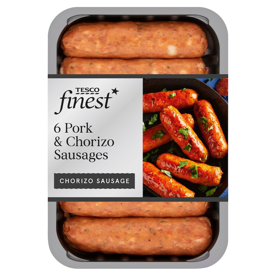 Tesco Finest 6 Pork & Chorizo Sausages 400G
