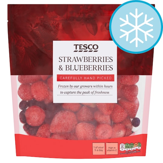 Tesco Frozen Strawberry & Blueberry 500G Tesco Groceries