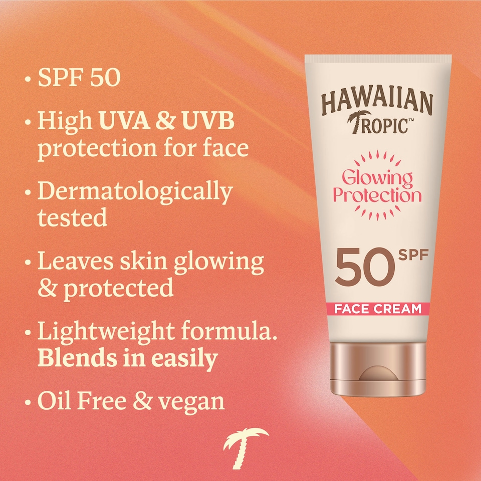 image 1 of Hawaiian Tropic Glowing Protection SPF 50 Face Sun Cream 50ml