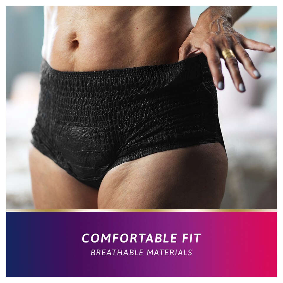 image 1 of TENA Plus Black Incontinence Pants Size Large 8 pack