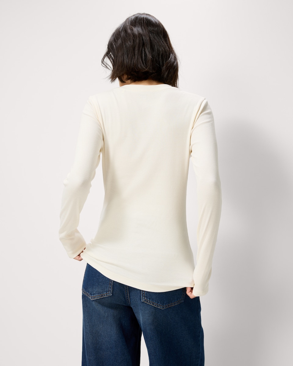 image 1 of F&F 3-Pack Cotton Rich Ribbed Long Sleeved Tops in Multi Brown