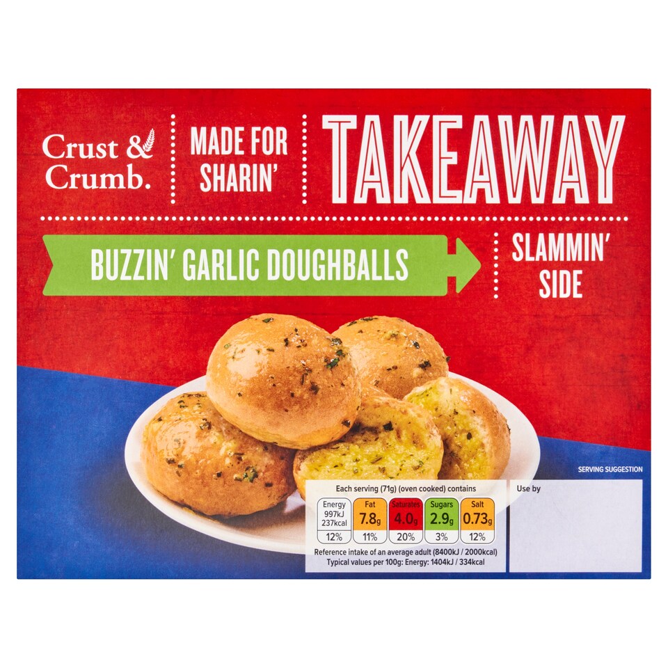CRUST & CRUMB TAKEAWAY BUZZIN' GARLIC DOUGHBALLS 145G