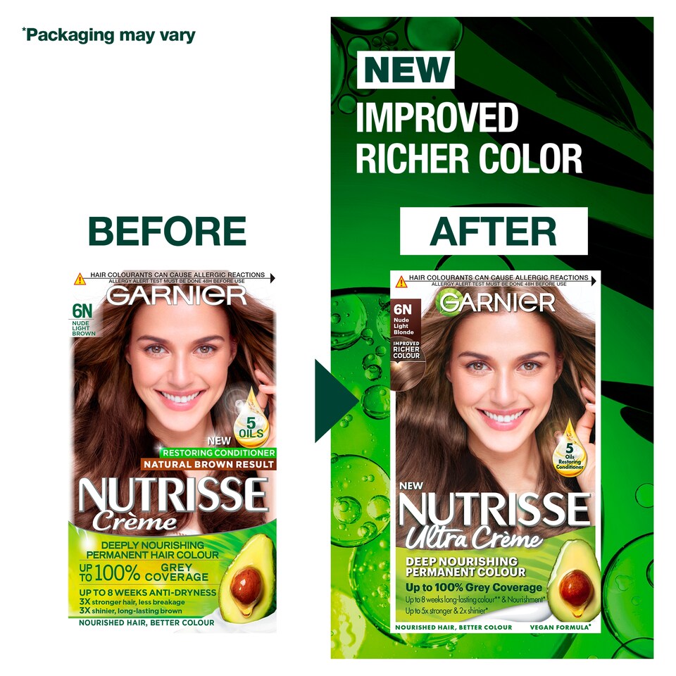 image 1 of Garnier Nutrisse Creme 6N Nude Light Brown