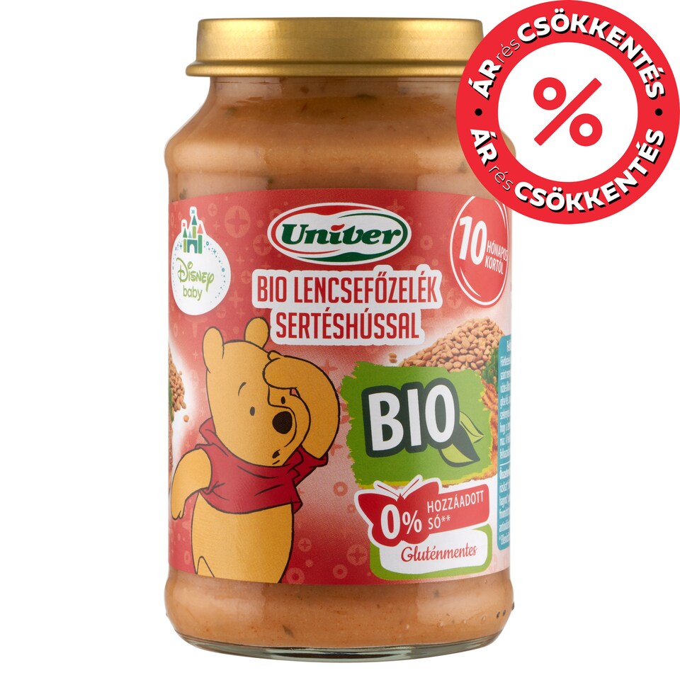 Univer bio lencsefőzelék sertéshússal bébiétel, 10 hónapos kortól 220 g  1. kép