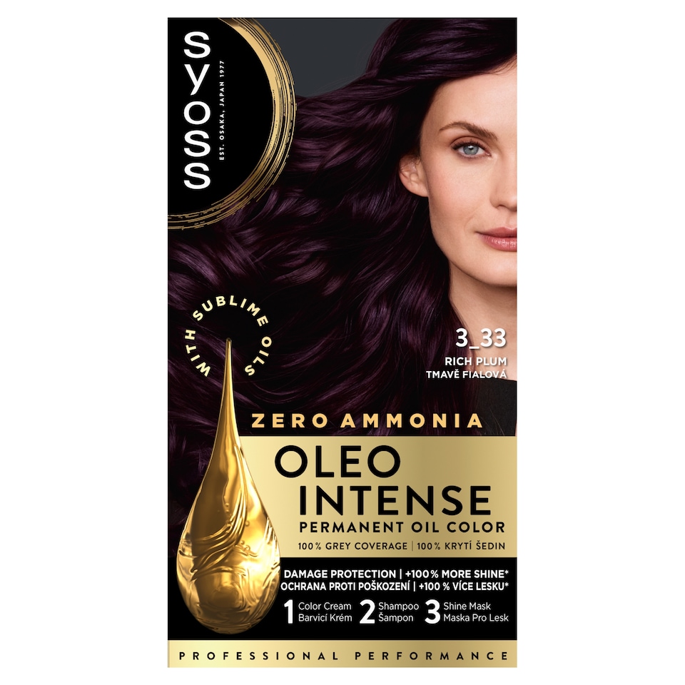 Syoss Oleo Intense Permanent Oil Hair Colorant 3-33 Bright Plums