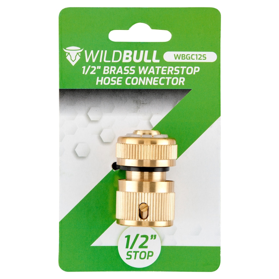 WildBull WBGC12S Waterstop 1/2" mosadzná hadicová spojka
