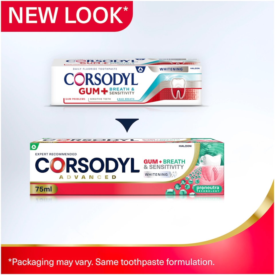 image 1 of Corsodyl Gum Plus Breath & Sensitivity Whitening 75Ml