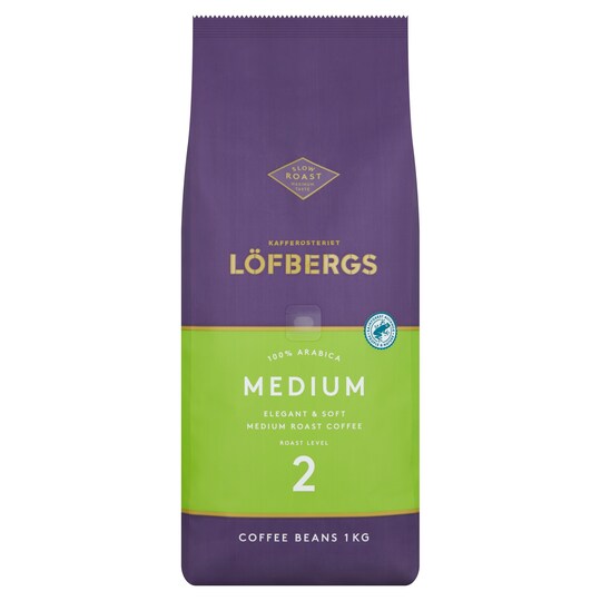 Lofbergs Level 2 Medium Roast Coffee Beans 1Kg Tesco Groceries