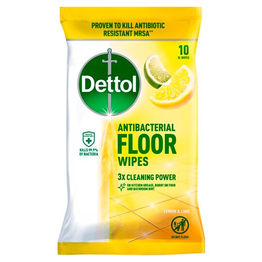 Dettol Floor Wipes Lemon & Lime 10S Tesco Groceries