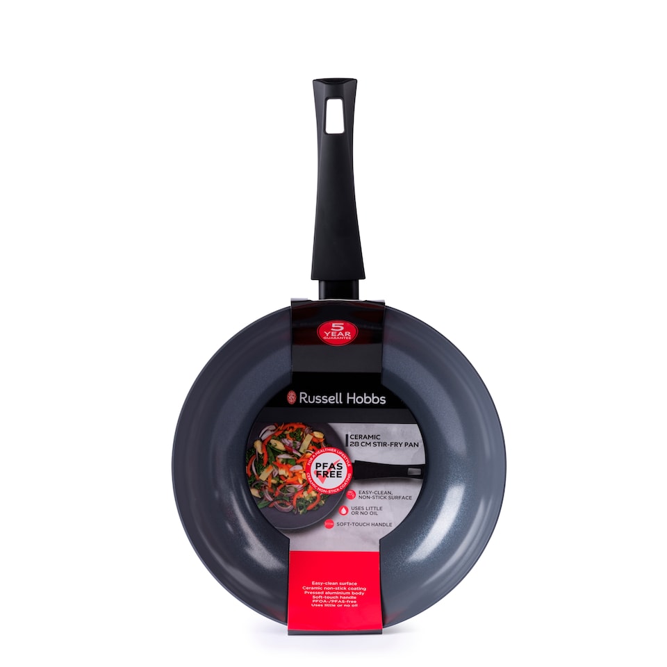 image 1 of Russell Hobbs Ceramic Stirfry Pan 28cm 