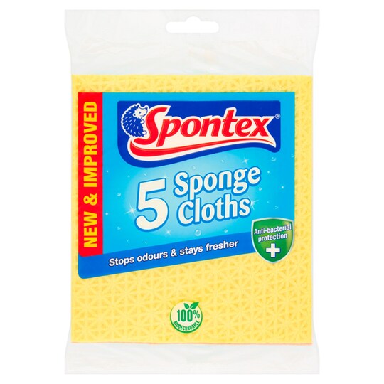 Spontex Sponge Cloths 5 Pack Tesco Groceries