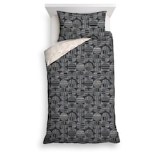 Tesco Black Geo Duvet Set Single