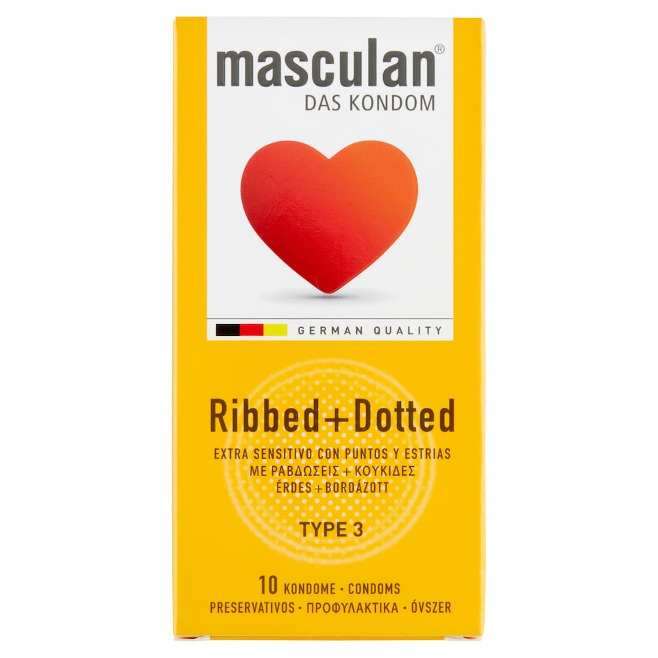 Masculan Ribbed + Dotted Condoms 10 pcs