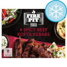 Tesco Fire Pit 4 Spicy Beef Kofta Kebabs 240G
