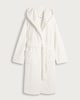 image 4 of F&F Fleece Hooded Dressing Gown in Cream