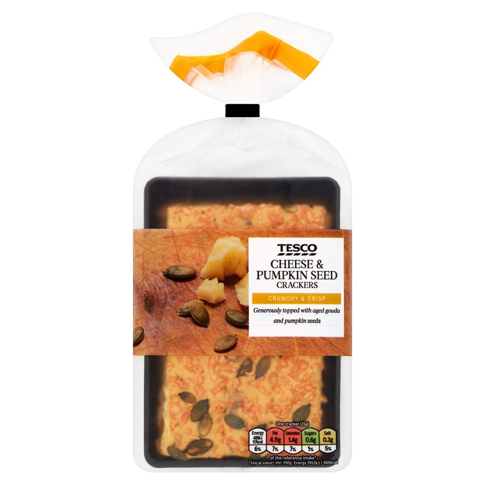 Tesco Cheese & Pumpkin Crackers 150G