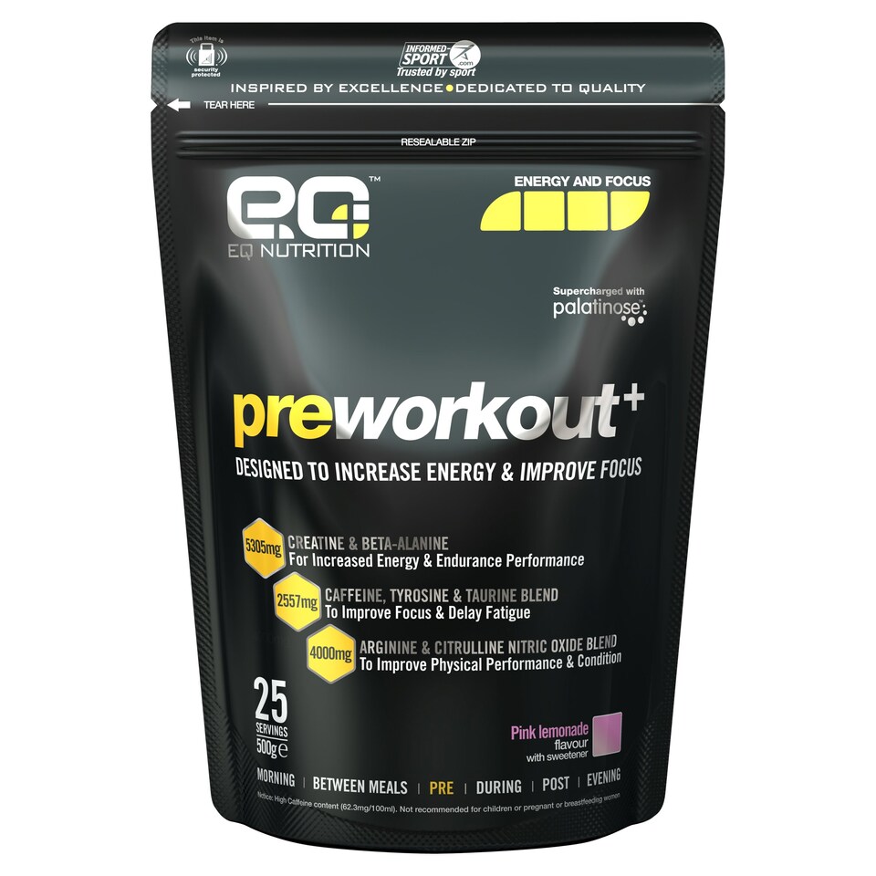 EQ Nutrition Preworkout+ Supplement - Pink Lemonade 500g