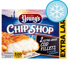 Youngs Chip Shop 2 Extra Large Cod Fillets 320G