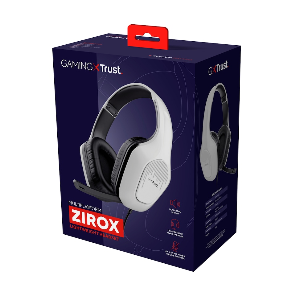 Trust Gxt415x Zirox White Gaming Headset