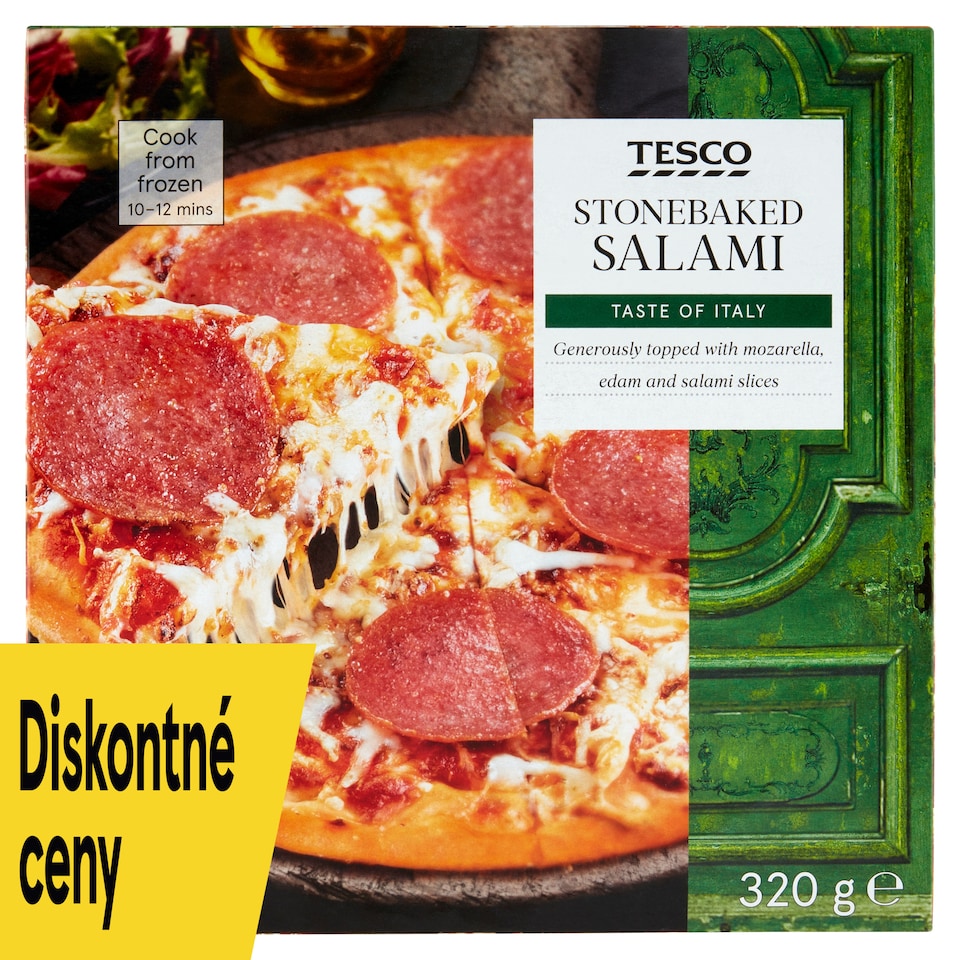 Tesco Stonebaked Salami Pizza 320 g