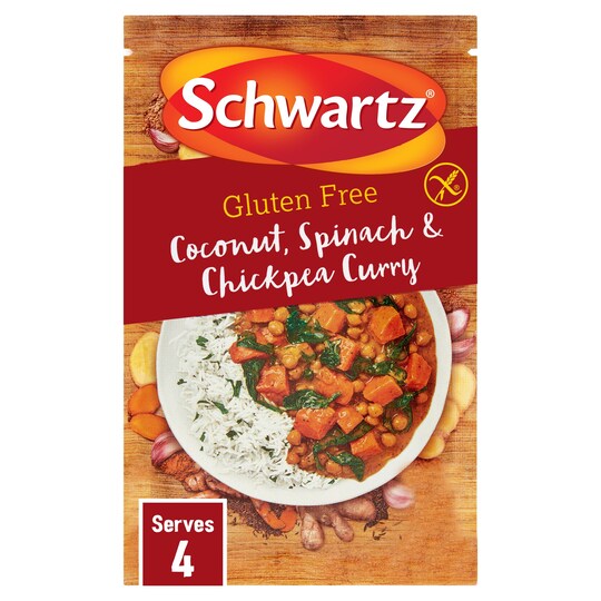 Schwartz Gluten Free Coconut Spinach Curry Mix 35G Tesco Groceries