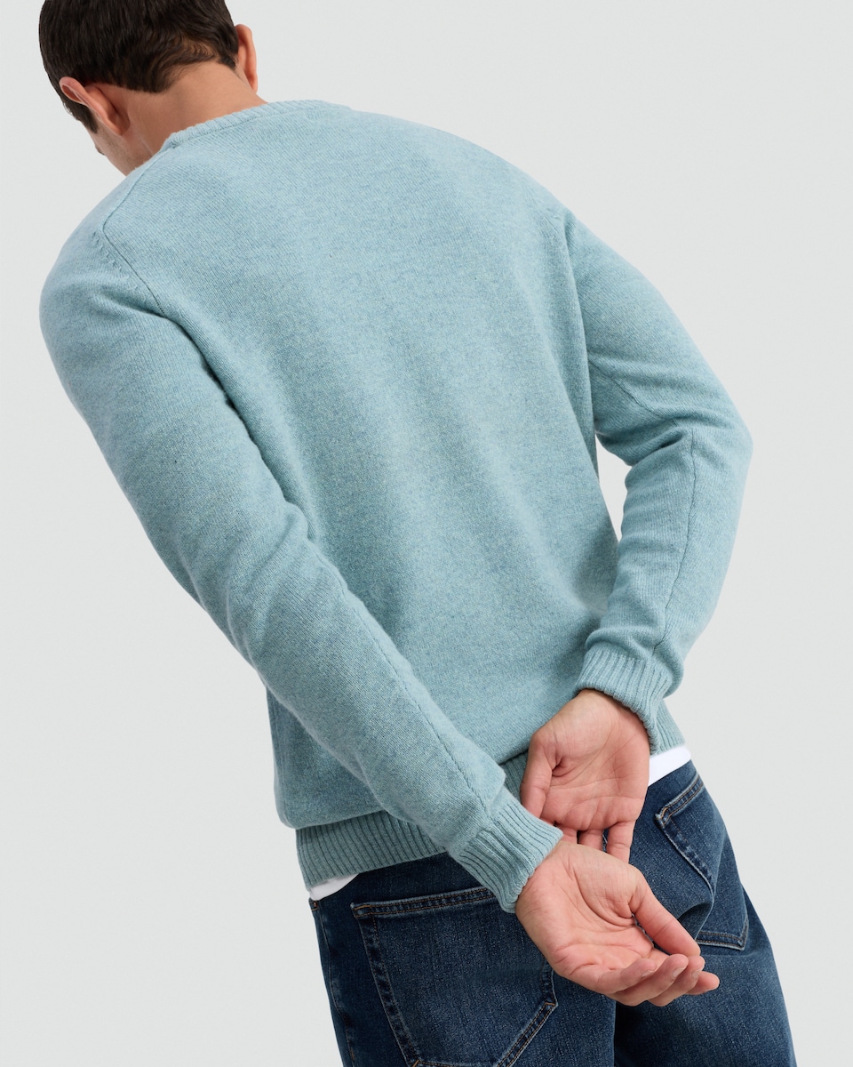 image 1 of F&F Lambswool Knitted Crew Neck Jumper in Turquoise