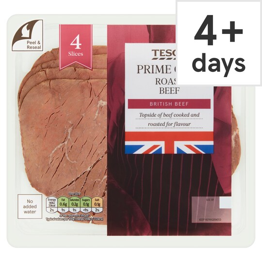 Tesco 4 Roast Beef Slices 100G Tesco Groceries