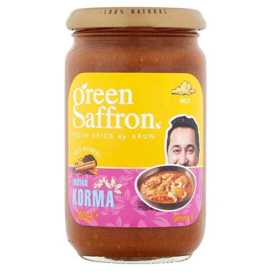 Green Saffron Indian Korma Sauce 300G Tesco Groceries