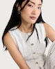 image 2 of F&F Pure Cotton Striped Co-ord Denim Waistcoat in White