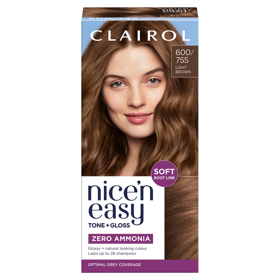 image 1 of CLAIROL NICE'N EASY TONE+GLOSS SEMI PERMANENT HAIR DYE - 600/755 LIGHT BROWN