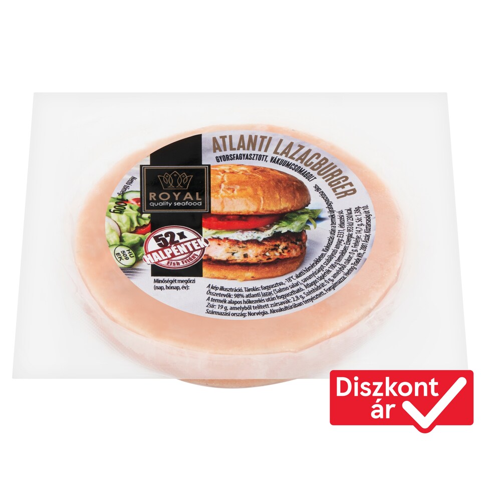 Royal gyorsfagyasztott atlanti lazacburger 100 g