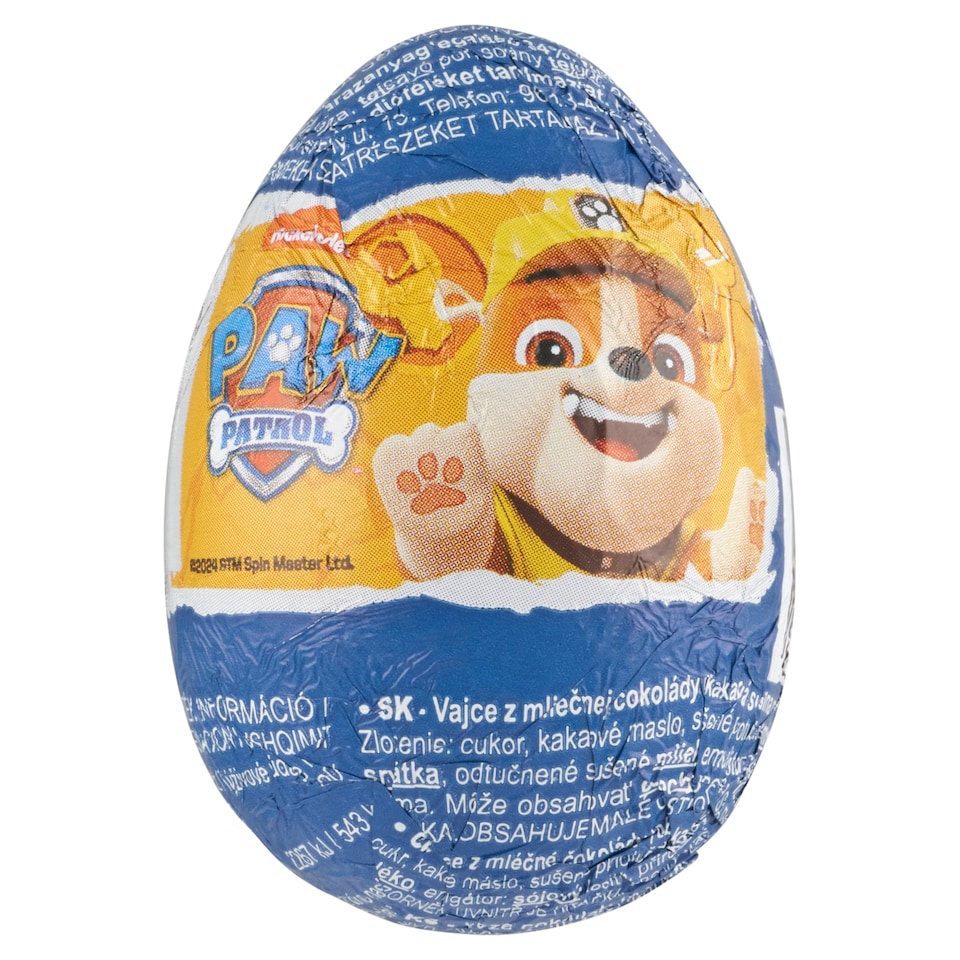image 1 of Zàini Paw Patrol Milk Chocolate Egg with Surprise 20 g