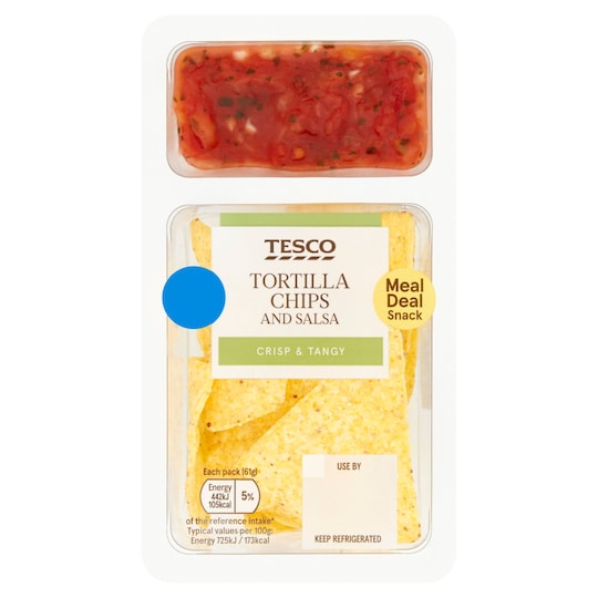 Tesco Tortilla Chips And Salsa 61G Tesco Groceries