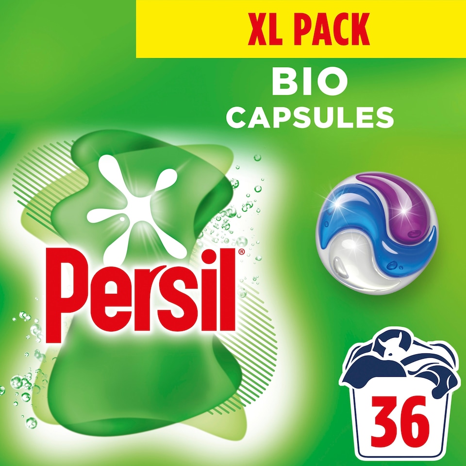 image 1 of Persil Bio 3 in 1 Laundry Washing Detergent Capsules 36 Washes 759.6g