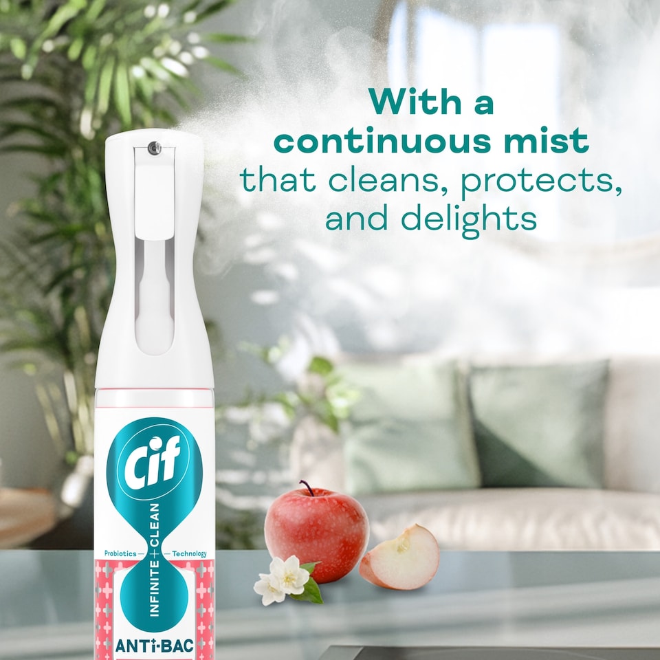 image 1 of Cif Infinite Clean Antibacterial Apple & Jasmine All Purpose Cleaning Spray Refill 280ml