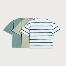F&F Boys 3-Pack Pure Cotton Short Sleeved T-Shirts in Green