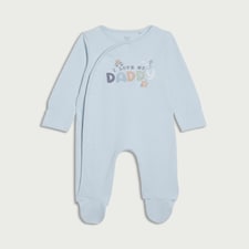 F&F Baby Pure Cotton I Love My Daddy Sleepsuit in Blue